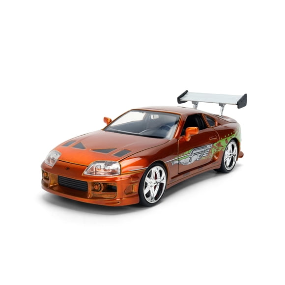Modelo de coche Jada 1:24 Toyota Supra de Brian con acabado cepillado