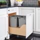 thumbnail image 5 of Contenedor de basura Rev-A-Shelf de madera con doble apertura, 35 L, para 21 pulgadas, 5 of 9