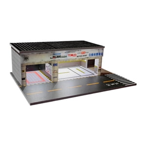 Magideal - Diorama De Taller De Reparación De Automóviles, Adorno De Mesa, Modelo Artesanal 1/64, Exhibición De Automóviles En Miniatura, Escena De Construcción