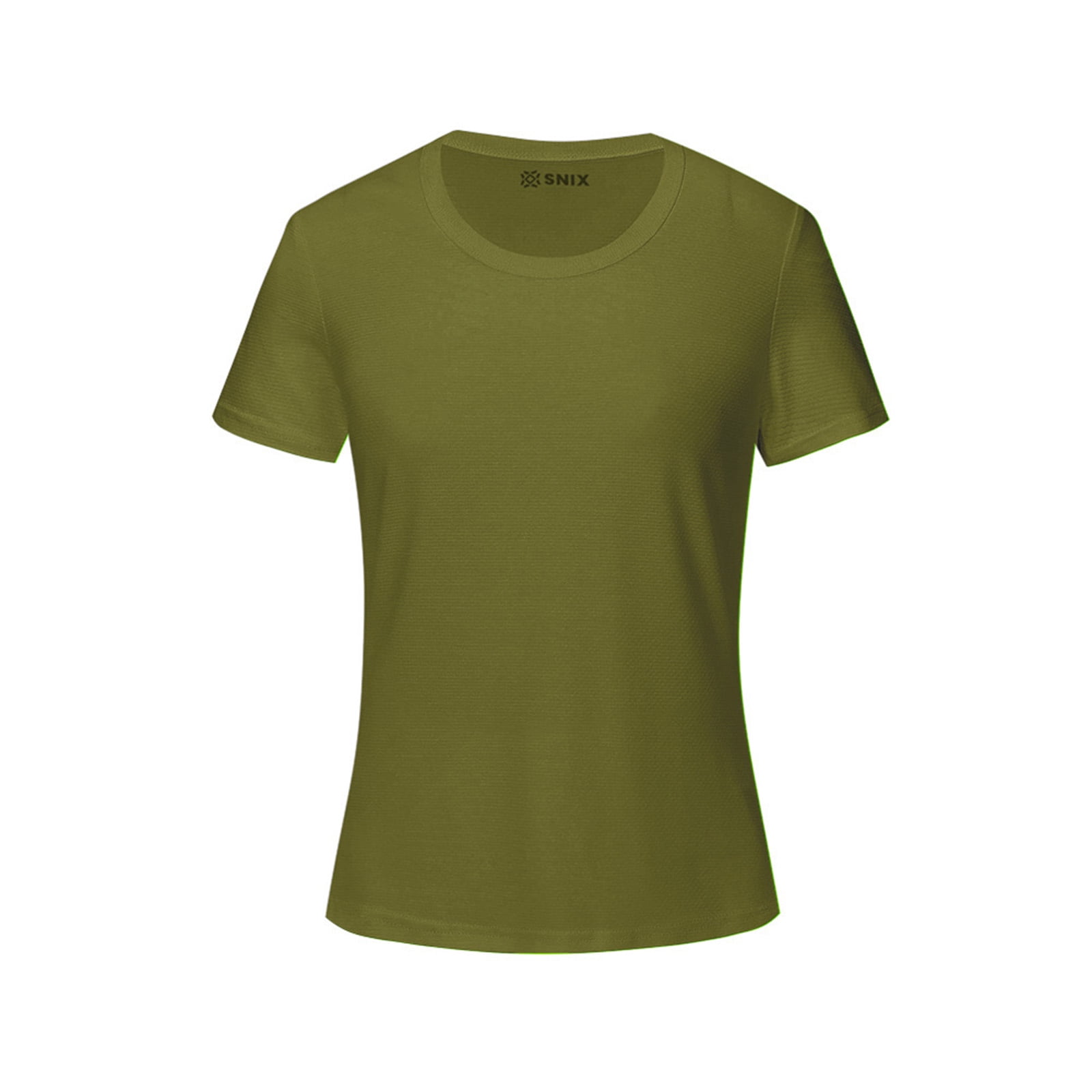 Snix - Polera Dry Fit Manga Corta Femenina Verde Musgo Talla Xl