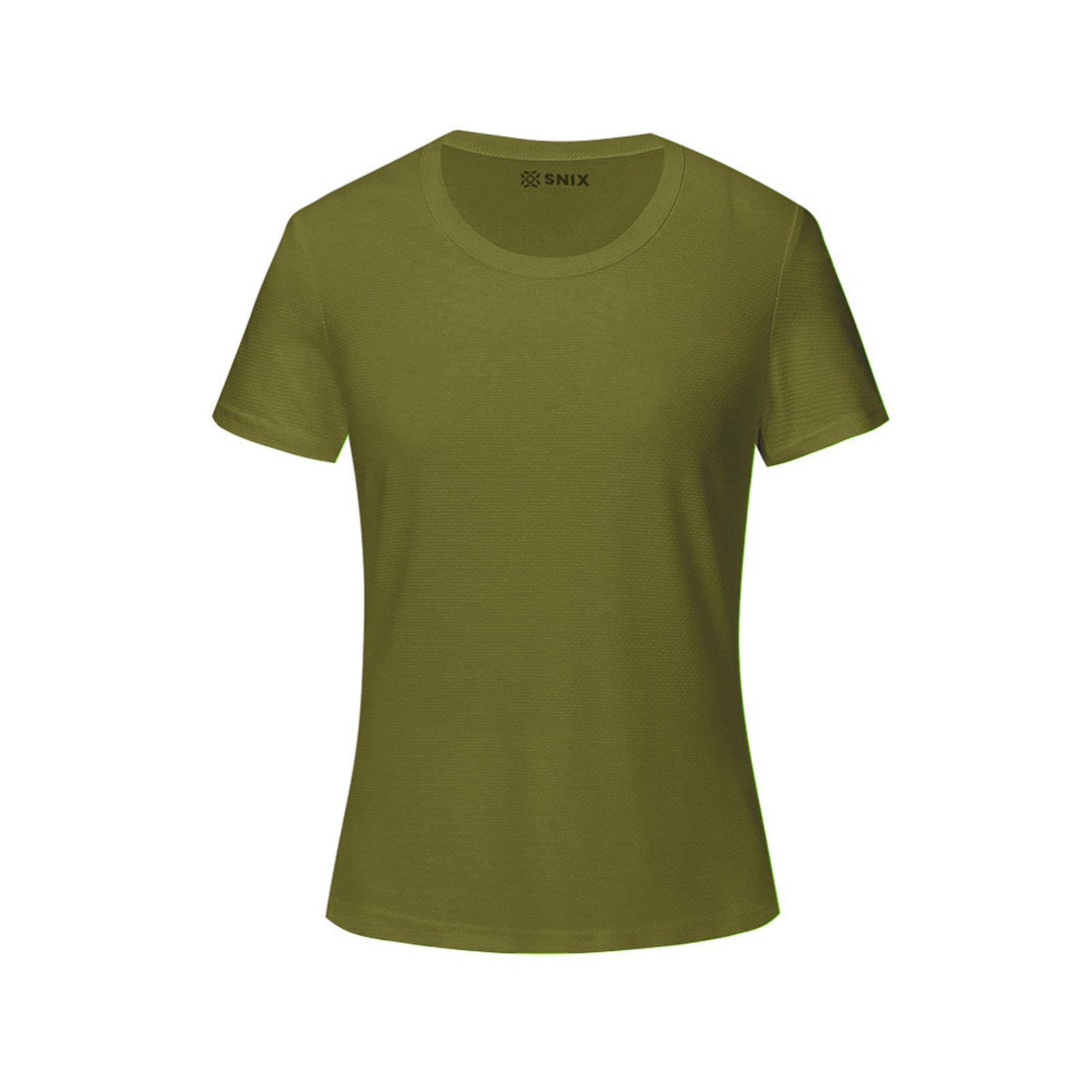 Snix - Polera Dry Fit Manga Corta Femenina Verde Musgo Talla Xl
