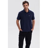 Fashionspark - Polera Hombre Piqué Básica Lisa Azul Marino - V