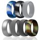 thumbnail image 1 of Anillo de boda de goma de silicona ROQ Comfort Fit para hombre, 8 mm de ancho, 1 of 8