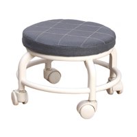 Magideal - Taburete Redondo Bajo Con Asiento Para Pedicura, Reposapiés Pequeño Portátil, Silla Giratoria, Minitaburete Móvil, Fitness, Lavado De Coches, Barbero, Negro