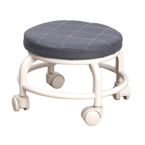 Magideal - Taburete Redondo Bajo Con Asiento Para Pedicura, Reposapiés Pequeño Portátil, Silla Giratoria, Minitaburete Móvil, Fitness, Lavado De Coches, Barbero, Negro