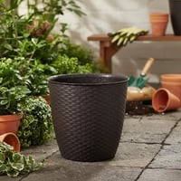 Reyplast - Molde Maceta Macetero Plastico Redondo Estilo Ratan 33 Cm