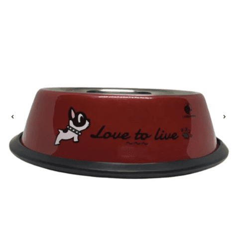 Genérico - Plato Tazón Comida Agua Acero Inox Mascota Perro Rojo