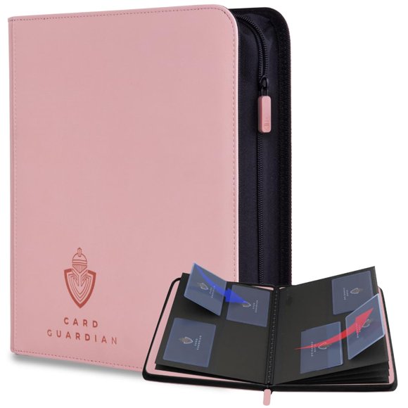 Carpeta Card Guardian Premium de 4 bolsillos con cremallera – Rosa