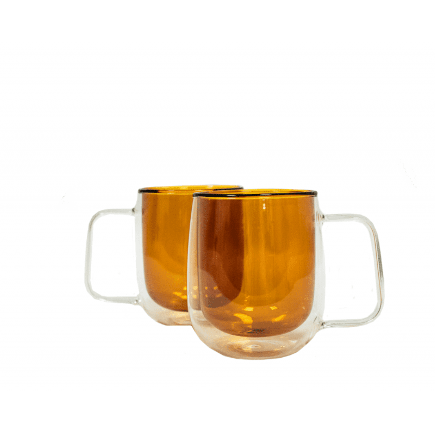 Set 2 Pzs Tazas Doble Pared 250ml Borosilicato Ambar Lugano