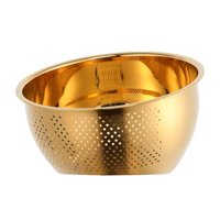 Magideal - Colador De Lavado De Arroz, Colador Pequeño De Acero Inoxidable, Herramienta De Cocina, Enjuagadora, Versátil 3 En 1 Para Limpiar Frutas, Verduras Y F Oro Grande