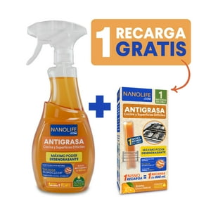 Limpiador Antigrasa Liquido Nanolife - Kit Inicial (1X + Gat)