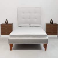 Muebles New - Base Con Respaldo De Plaza Gris Lino