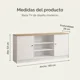 thumbnail image 3 of Rack Tv 140x29x54cm 3 Cajones 2 Puerta Melamina Homer Design Blanco, 3 of 8