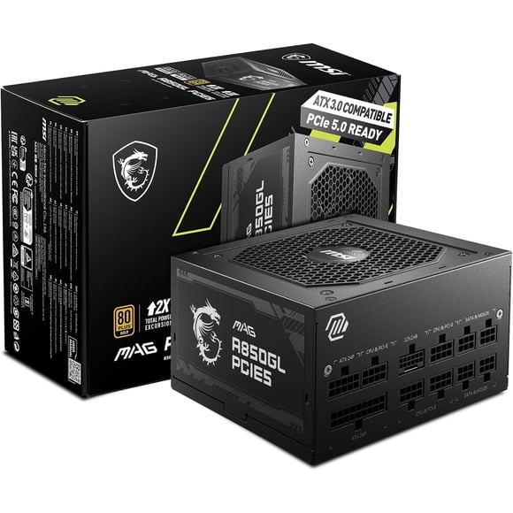 Fuente de Poder MSI MAG A850GL PCIE5 850W F Modular 80+ Gold