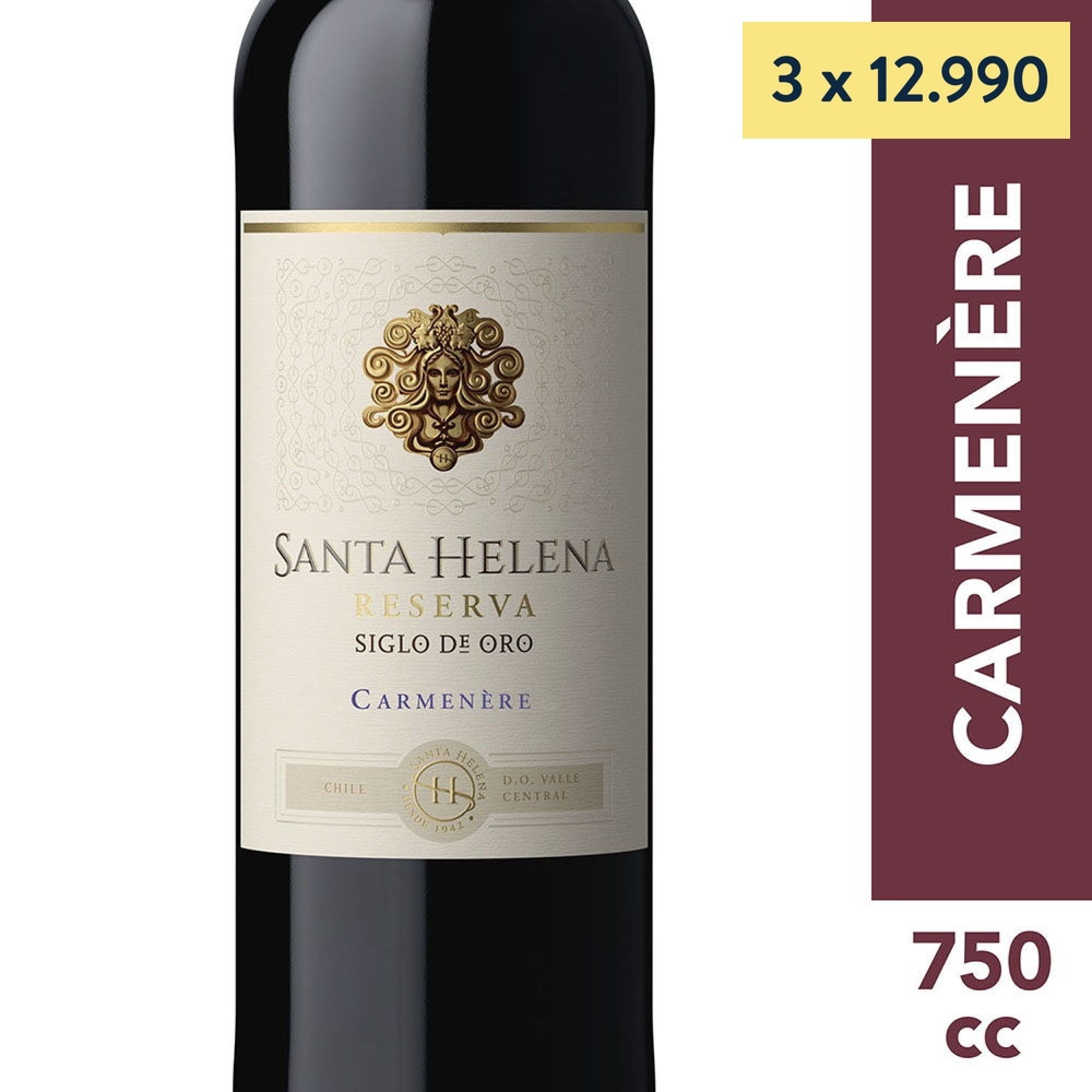 Vino Tinto Reserva Carmenere 11,5° Botella 750 ml Santa Helena