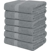 Juego De Toallas De Baño Utopia Towels, Paquete De 6, 100% Algodón Hilado En Anillos