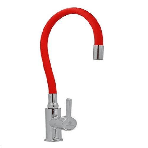 Genericio - Llave Monomando Lavaplatos Flexible Color Rojo