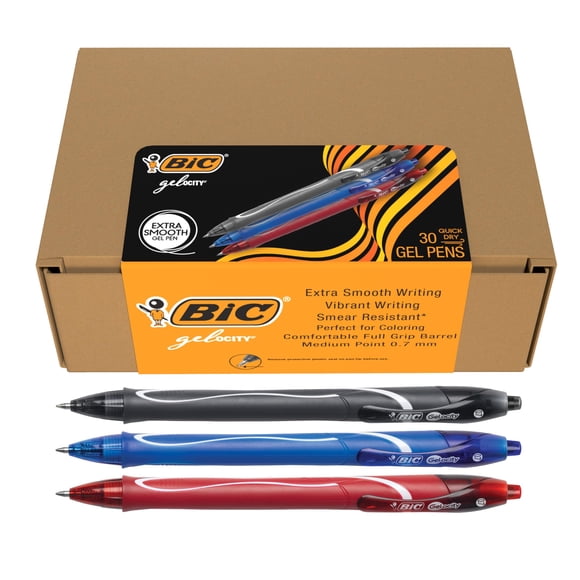 Bolígrafos BIC Gelocity 0,7 mm 30 unidades Negro/Azul/Rojo