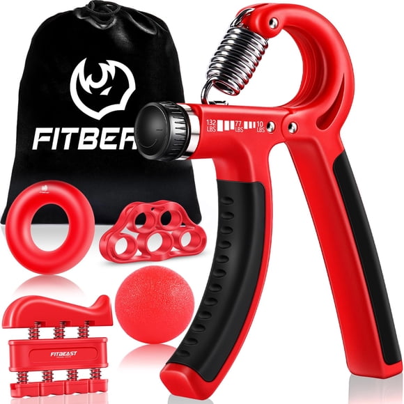 Kit de entrenamiento Hand Grip Strengener FitBeast (paquete de 5) rojo