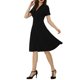 thumbnail image 4 of INSPIRE CHIC Vestidos Vintage para Mujeres 2024 Vestido de Cuello Plano de Manga Corta Ajustado y con Vuelo L Negro, 4 of 6