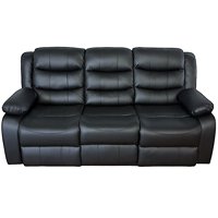 Casa Factory - Sofa Reclinable Relaxline 3 Cuerpos Negro Posa Vaso