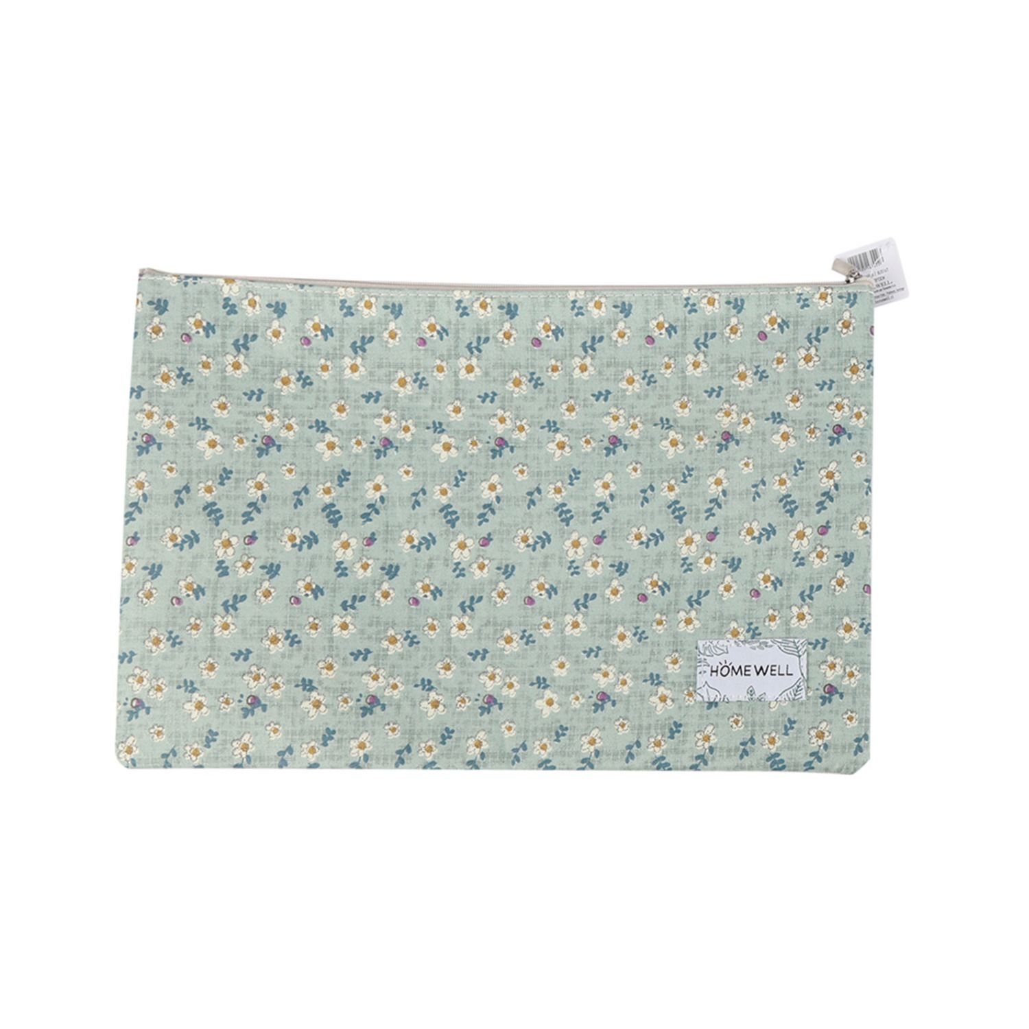 Homewell - Estuche Cartuchera Celeste Flores 35X23X1Cm