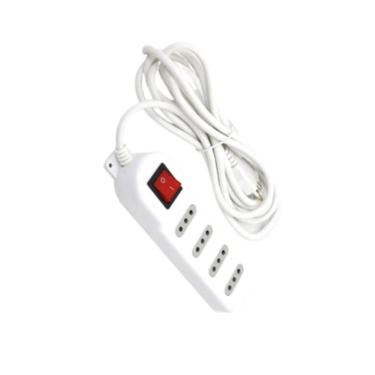 Macrotel - Zapatilla Alargador 3mt 4 Entradas Con Switch Blanco