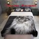 thumbnail image 1 of 3pcs Maine Cat Themed Bedding Set Duvet Cover and Pillowcases, 1 of 5
