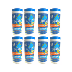 Pack 8 Dispensadores De Toallitas Desinfectantes Purity Eco , 50Unidades Por Dispensador