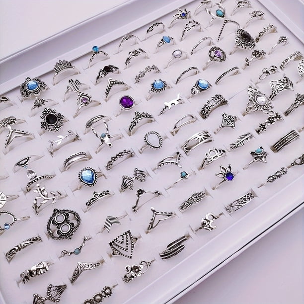 30pcs/Lot Finger Rings Set - Bohemian Jewelry for Women - Perfect for Weddings & Parties - Mix & Match Gifts!