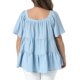 thumbnail image 3 of Agnes Orinda Blusas de Mujer Talla Grande para Escuela Colegio Pascua Tops Texturizados Cuello Cuadrado Manga Corta Flowy Swing Peplum Verano Casual Babydoll 3X Azul Claro, 3 of 6