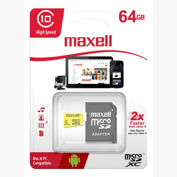 Tarjeta De Memoria Micro Sd 64gb Maxell Clase 10 90mb/s