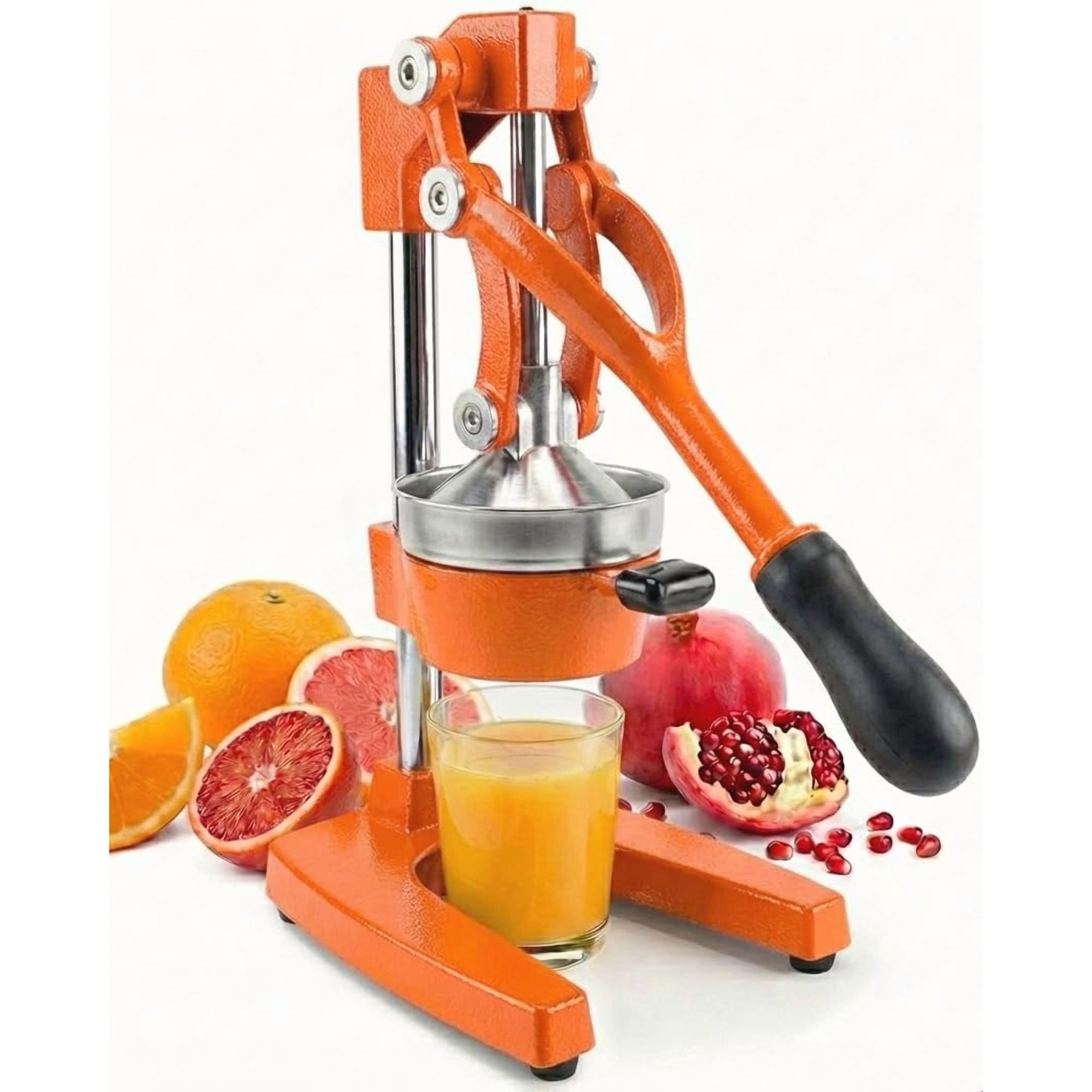 Exprimidor De Hierro Fundido Eurolux Ultra-premium, Extra Grande, Naranja