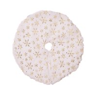 Magideal - Faldas De De Navidad Pequeñas, Cubierta De Adorno, Alfombrilla De Suelo Redonda, Faldas De De Navidad Para Año Nuevo, Decoración De Copo De Nieve Áureo