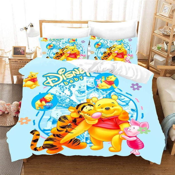 Winnie And Tigger Duvet Quilt Covers Pillow Case Bedding Sets3-Piece Bedding Set (1 Duvet Cover + 2 Pillow Shams)