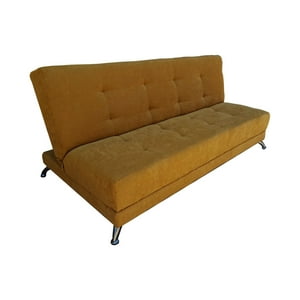 Muebles Hvm - Futon Patagonia Mostaza Felpa 3 Cuerpos Pmetal