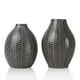 thumbnail image 1 of Set 2 jarrones diseño hojas negro, 1 of 4