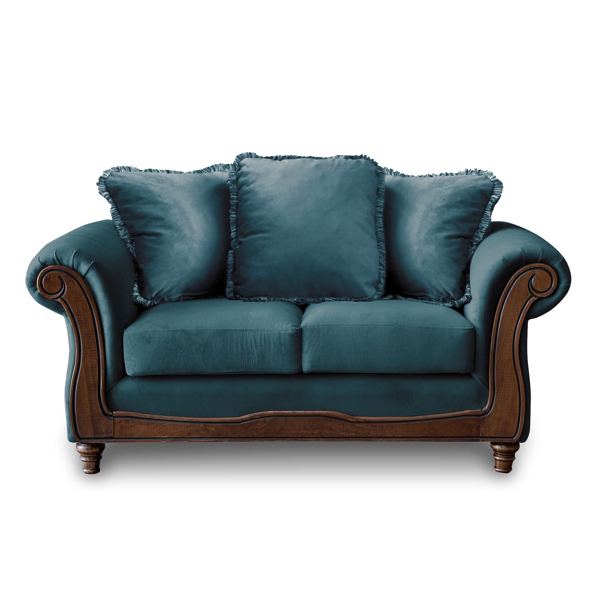 Latam Home - Sofa Rimini 2 C Tela Velvet Azul Petroleo