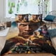 thumbnail image 2 of Black Adam Conjunto de sábanas temático, trío de piezas, cómodo y amigable con la piel, diseño único, regalo de decoración para el hogar para familiares, amigos y fans,173cm *218cm, 2 of 6