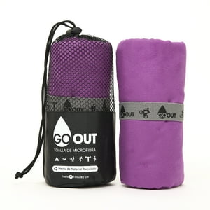 Go Out Toallas Microfibra - Toalla De Microfibra 100% Material Reciclado, Tamaño M Morado
