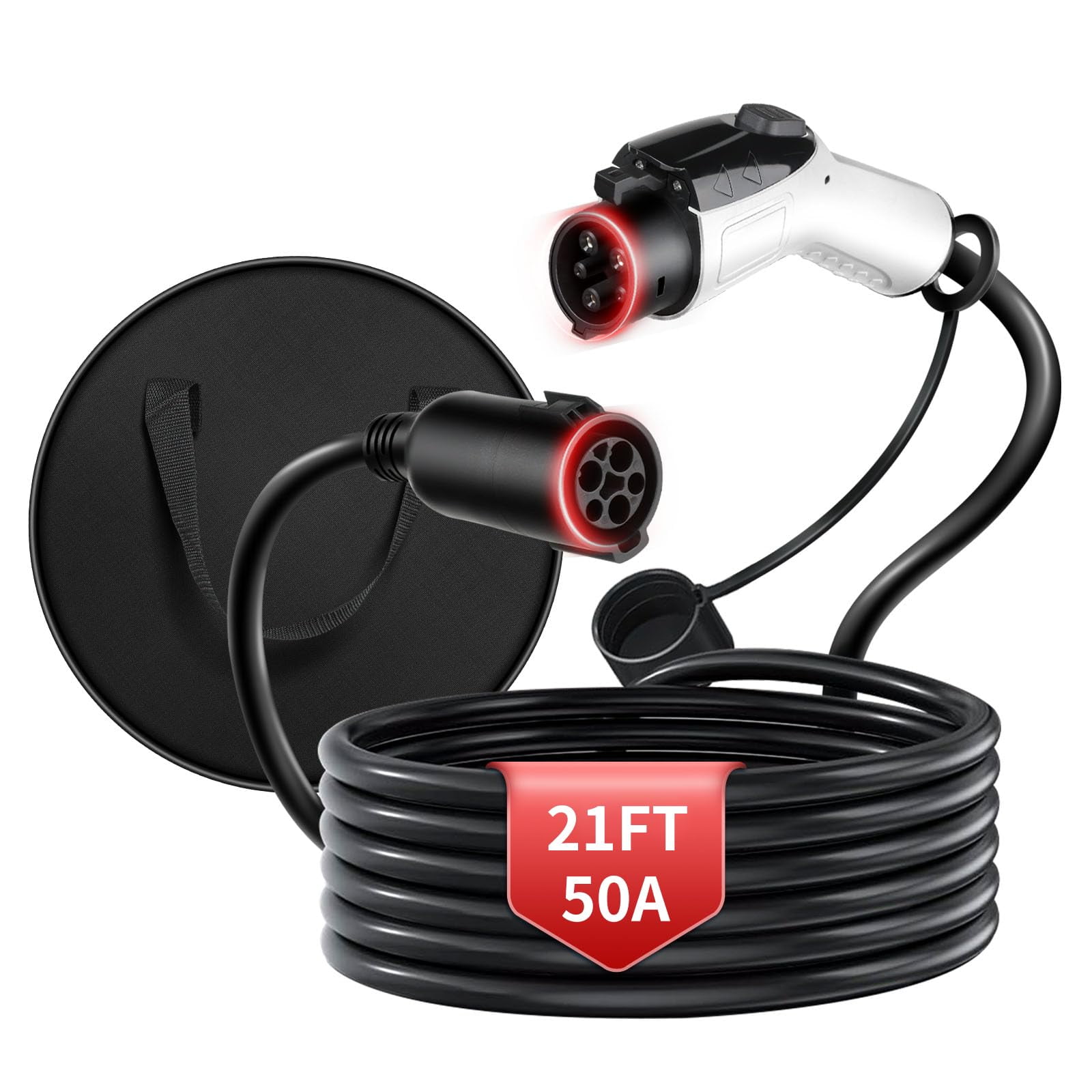 Wenstorm - Cable De Extensión Para Vehículos Eléctricos 50a 240v J1772 De 6 4 M De Alta Resistencia