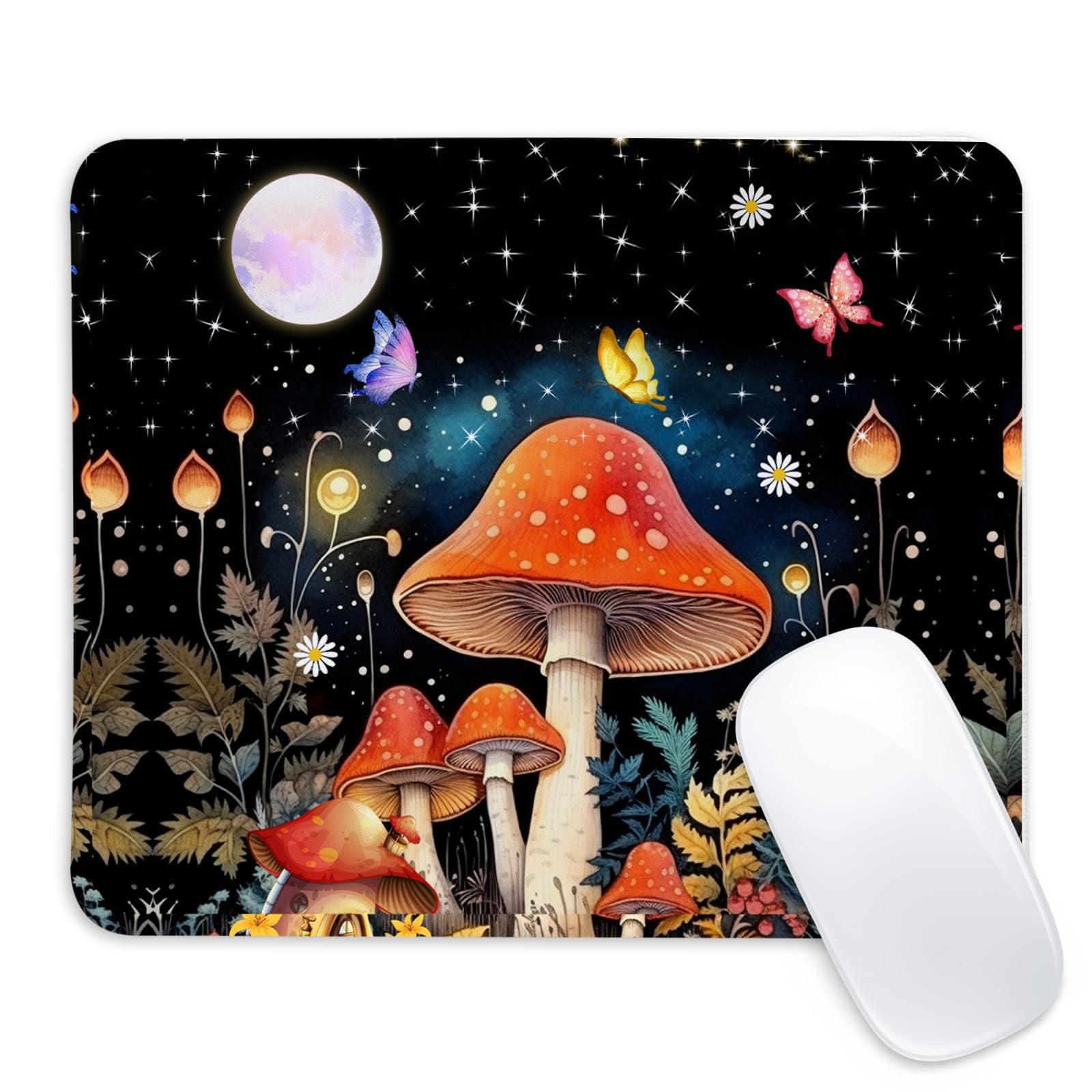 Alfombrilla De Ratón Cdzyng Con Forma De Hongo Rojo Con Base Cuadrada De Goma Antideslizante