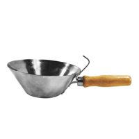 Magideal - Cucharas De Cubo De Acero Inoxidable, Herramienta De Hormigón, Mango De Madera, Cuenco De Albañilería, Cucharas De Acero Para Masilla, Yeseros, Morter