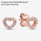 thumbnail image 3 of Aretes PANDORA Corazón Abierto en Oro Rosa 14k y Circonia Cúbica, 3 of 5