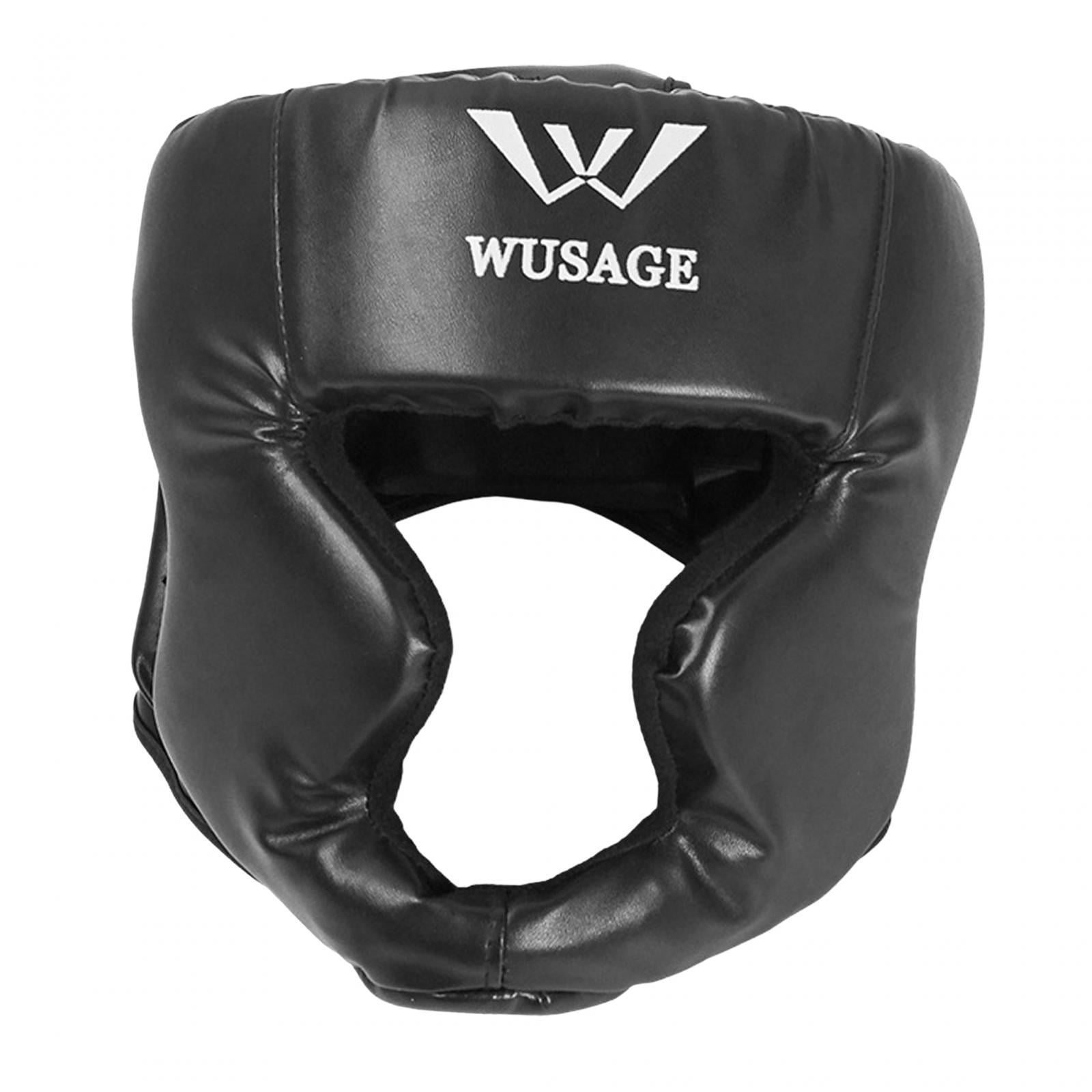 Ioensy - Casco De Boxeo Equipo De Protección Para Sparring Kickboxing Mujeres Hombres Negro Grande