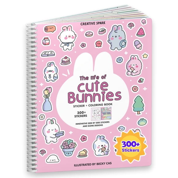 Libro de pegatinas Cupkin Bunny Life of Cute Bunnies con más de 300 pegatinas