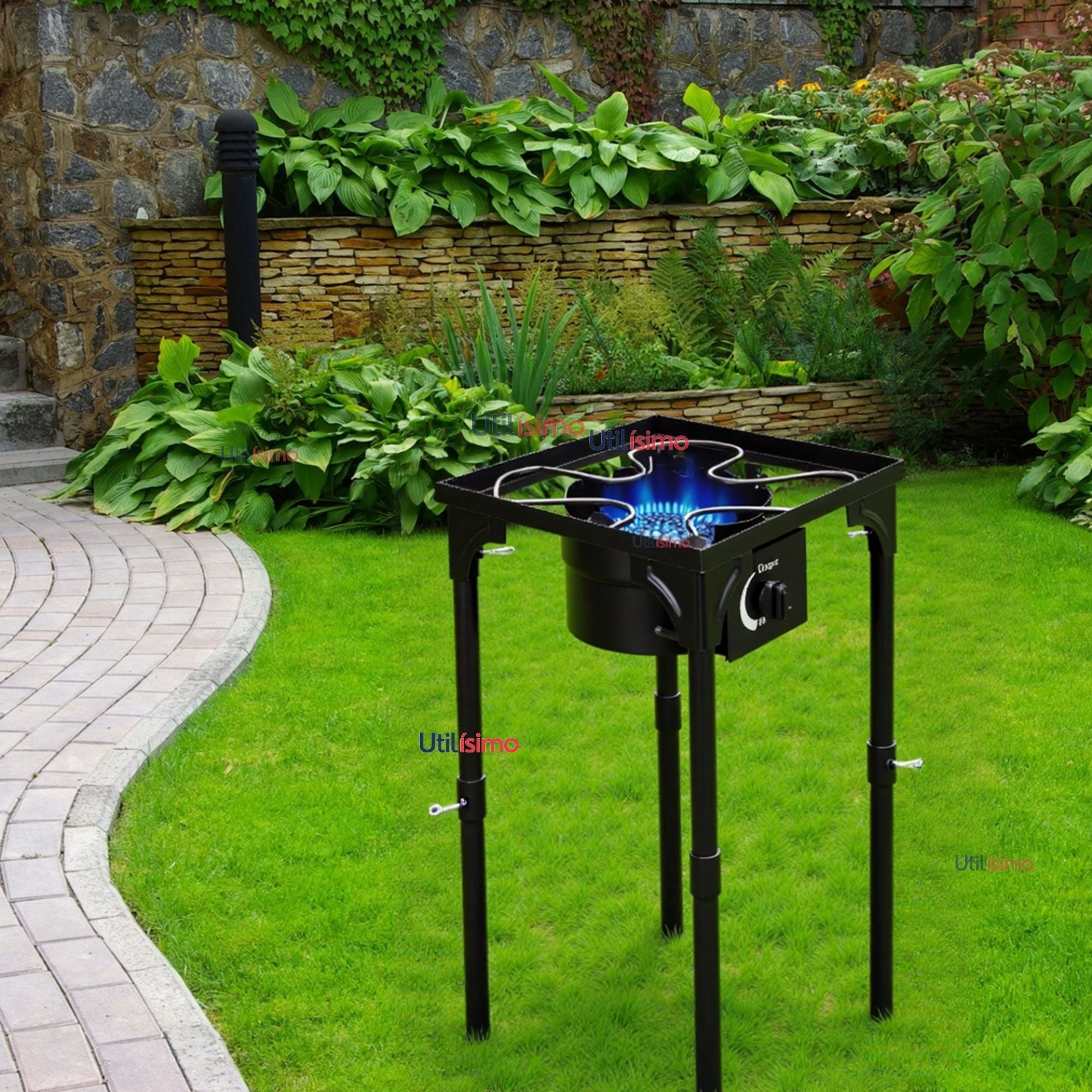 Line - Estufa Fogón 1 Plato Cocina Camping Exterior Rústica Premium