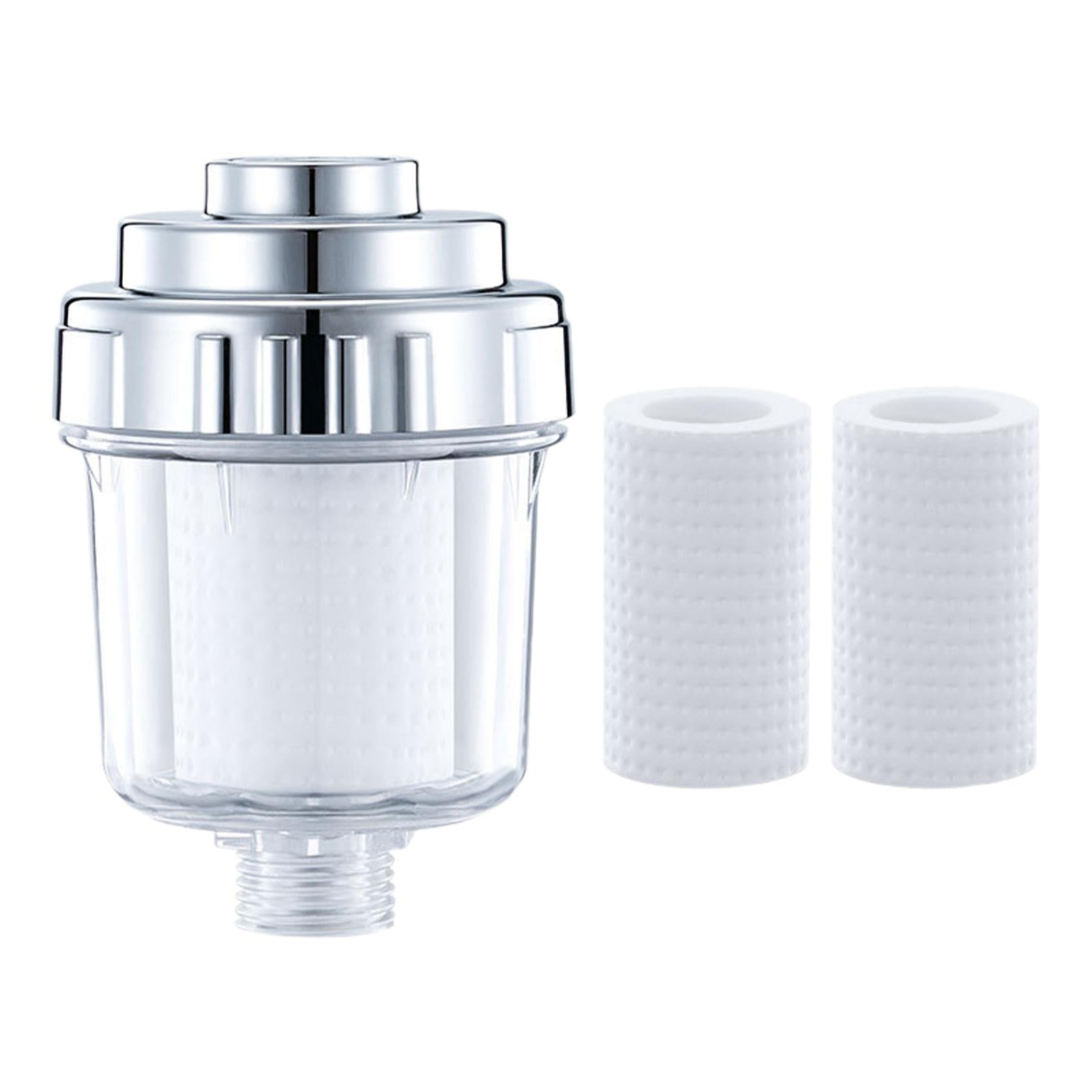 Magideal - Purificador De Agua Para Baño, Purificador De Agua Para Ducha, Filtro Debajo Del Grifo Del Fregadero, Filtro De Línea De Limpieza Para Baño, Filtro De 2 Elementos Filtrantes