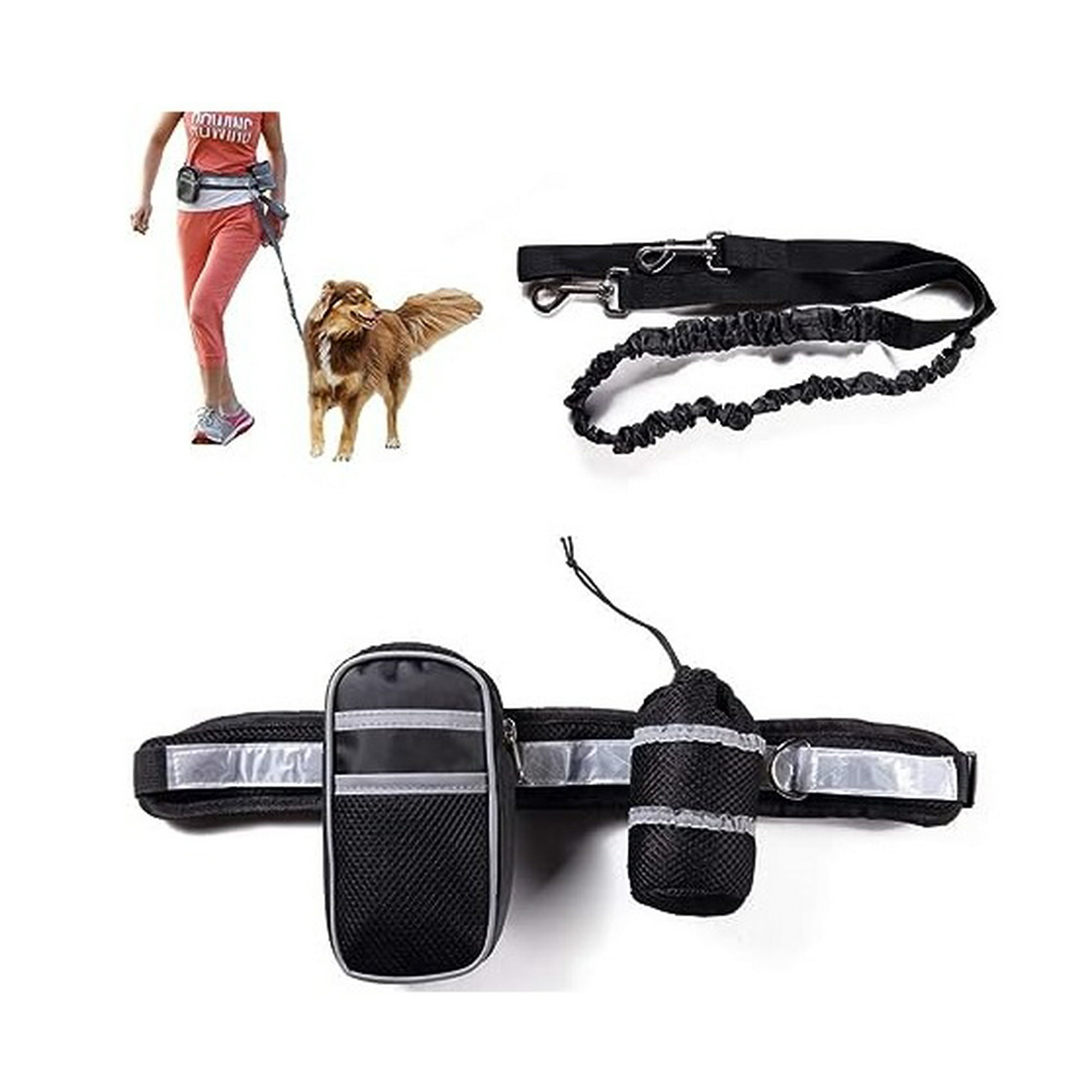 Defensor Forever - Cinturón Correa Para Correr Con Tu Perro Running Santiago Negro
