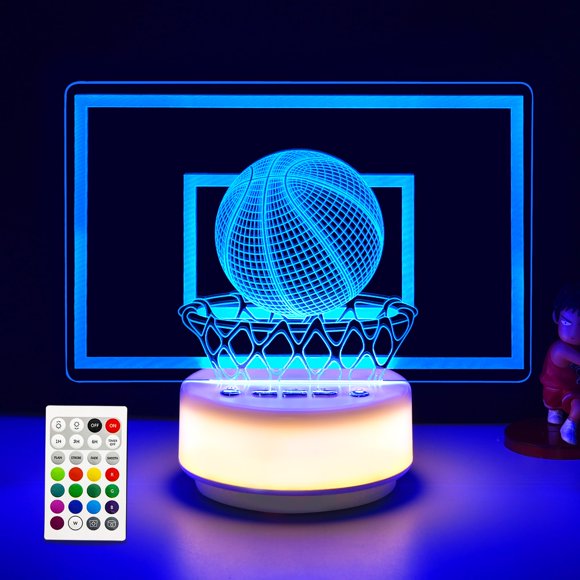 Lámpara MTDYHY Luz Nocturna de Baloncesto 14 Colores con Control Remoto y Temporizador